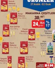FİLİZ MAKARNA ÇEŞİTLERİ 500 G fiyat ve kampanya bilgisi